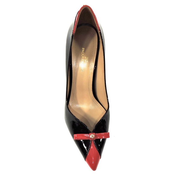 PAOLA FABIANI 🇮🇹 WOMEN'S BLACK PATENT LEATHER FASHION PUMPS - Picture 6 of 8